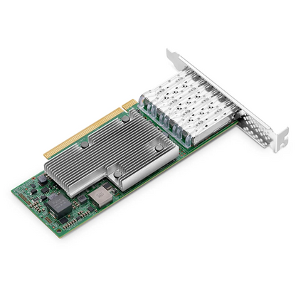 FyberOptix BroadcomA® BCM957504-P425G Ethernet Network Interface Card, P425G 25GbE Quad-port SFP28, PCIe 4.0 x16, Standard & Low Profile