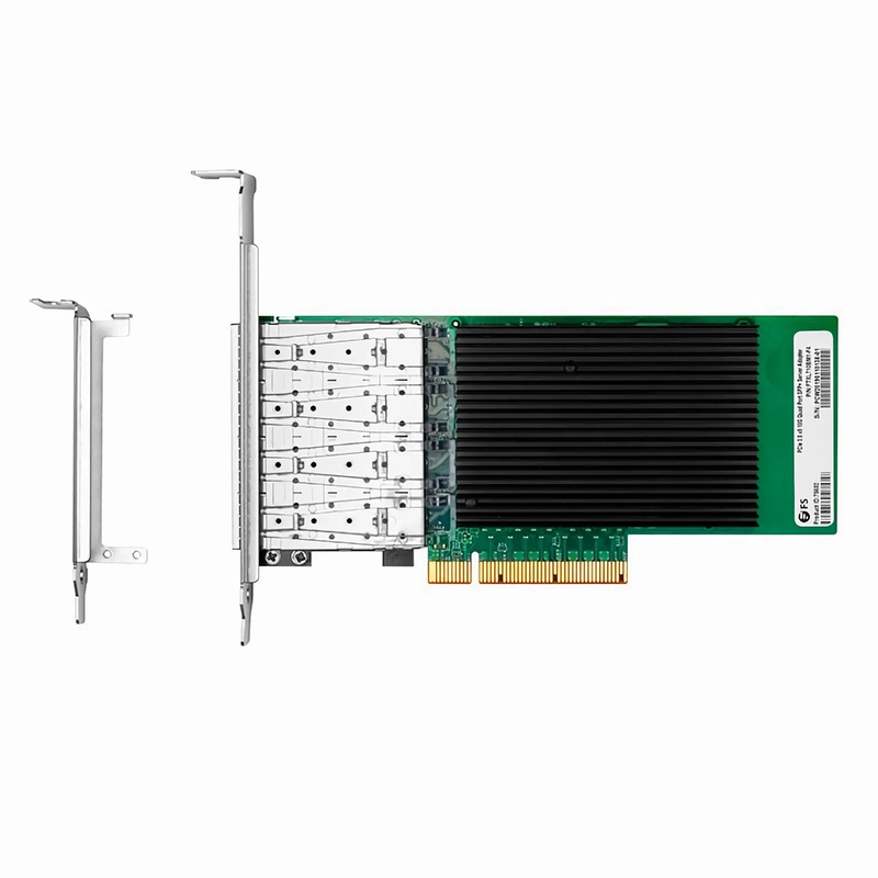 FyberOptix Intel XL710-BM1 Based Ethernet Network Interface Card, 10G Quad-Port SFP+, PCIe 3.0 x 8, Comparable to Intel X710-DA4, Full Height&Low Profile