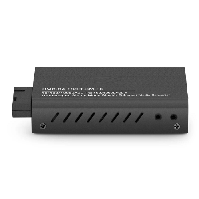 FyberOptix Mini Unmanaged 1x 10/100/1000Base-T RJ45 to 1x 100/1000Base-X Single Mode SC 1550/1310nm 20km Gigabit Ethernet Media Converter, European Plug Standard