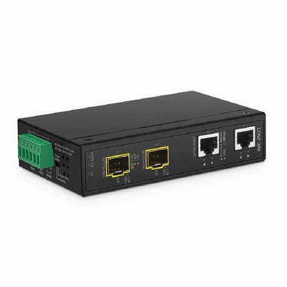 FyberOptix Industrial Unmanaged 2 x 10/100/1000Base-T RJ45 to 2 x 100/1000/2500Base-X SFP Gigabit Ethernet Media Converter
