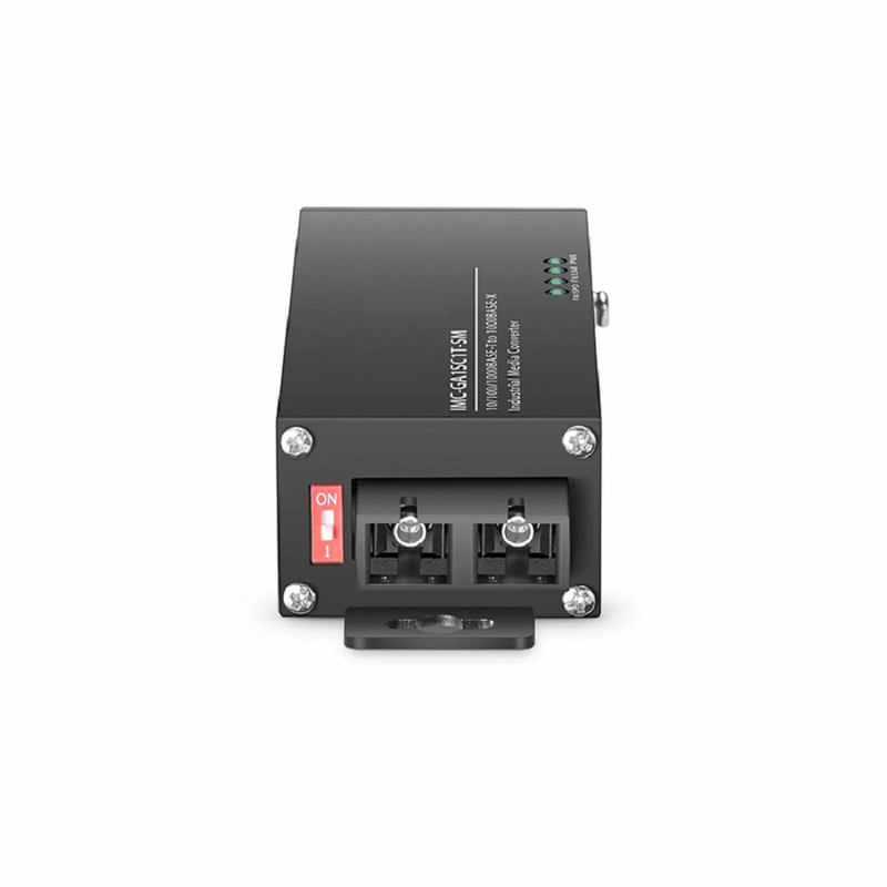 FyberOptix Mini Industrial 1x 10/100/1000Base-T RJ45 to 1x 1000Base-X Multimode SC 850nm 550m Gigabit Ethernet Media Converter, European Plug Standard