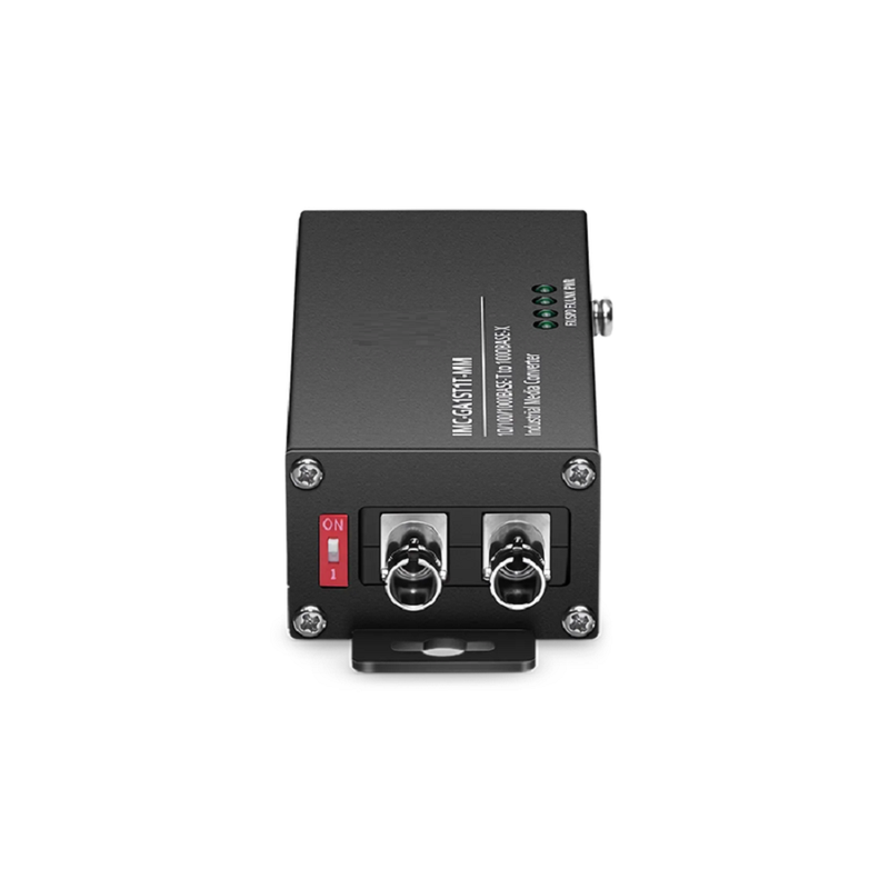 FyberOptix Mini Industrial 1x 10/100/1000Base-T RJ45 to 1x 1000Base-X Multimode ST 850nm 550m Gigabit Ethernet Media Converter, British Plug Standard
