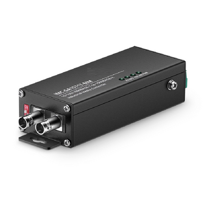 FyberOptix Mini Industrial 1x 10/100/1000Base-T RJ45 to 1x 1000Base-X Multimode ST 850nm 550m Gigabit Ethernet Media Converter, British Plug Standard
