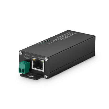 FyberOptix Mini Industrial Unmanaged 1x 10/100/1000Base-T RJ45 to 1x 1000Base-X Single Mode ST 1310nm 20km Gigabit Ethernet Media Converter, British Plug Standard