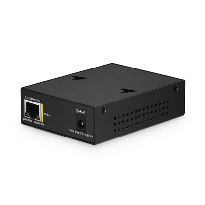 FyberOptix IES1110W-2PD, 1-Port 10/100M Fast Ethernet Long Reach PoE over UTP Injector, 1 x PoE+ Input to 1 x 10/100BASE-T RJ45 Output, -20 to 70A°C Operating Temperature