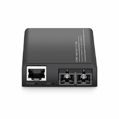 FyberOptix Mini Unmanaged 1x 100M/1G/2.5G/5G/10GBase-T RJ45 to 1x 10GBase-X SFP+ 10Gigabit Ethernet Media Converter, American Plug Standard
