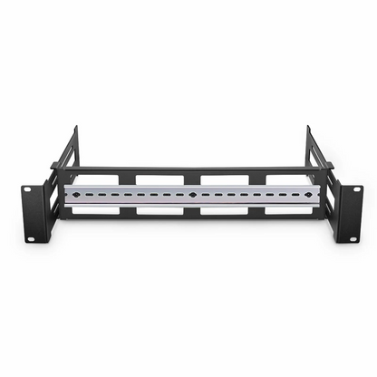 FyberOptix Adjustable DIN Rail Bracket for EIA 19" Mount, 2U, Black