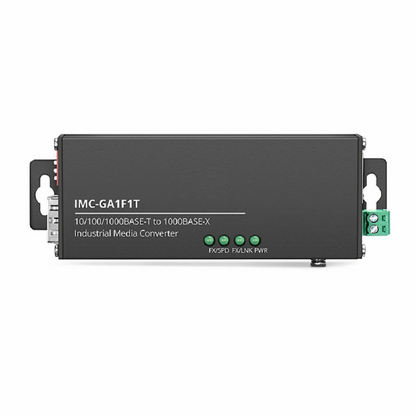 FyberOptix Mini Industrial Unmanaged 1x 10/100/1000Base-T RJ45 to 1x 1000Base-X SFP Gigabit Ethernet Media Converter, British Plug Standard