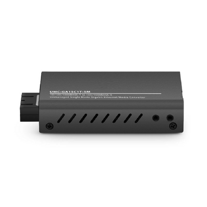 FyberOptix Mini Unmanaged 1x 10/100/1000Base-T RJ45 to 1x 100/1000Base-X Single Mode SC 1310nm 10km Gigabit Ethernet Media Converter, American Plug Standard