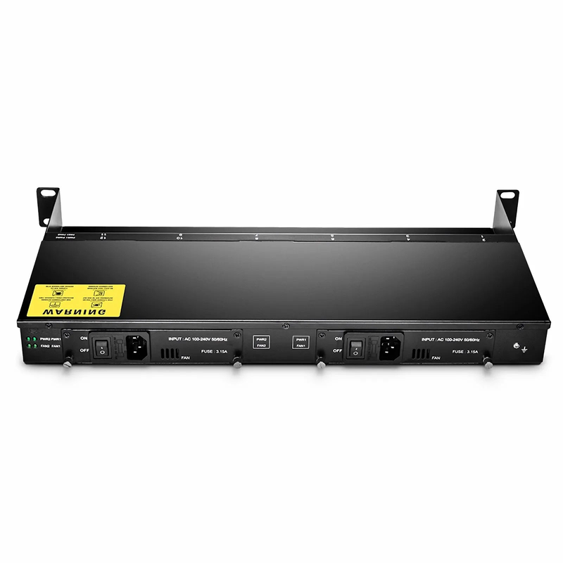 FyberOptix 12 10/100M and 10/100/1000M Mini Media Converter Chassis, 1U Rack Mount, Dual Power AC 220V