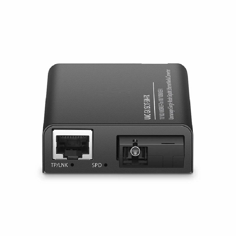 FyberOptix Mini Unmanaged 1x 10/100/1000Base-T RJ45 to 1x 100/1000Base-X Single Mode SC 1310/1550nm 20km Gigabit Ethernet Media Converter, European Plug Standard