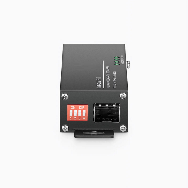 FyberOptix Mini Industrial Unmanaged 1x 10/100/1000Base-T RJ45 to 1x 1000Base-X SFP Gigabit Ethernet Media Converter, British Plug Standard
