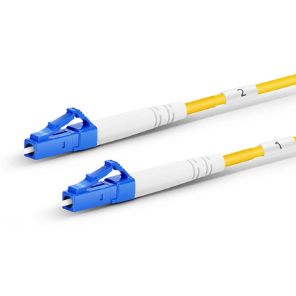 FyberOptix 200m (656ft) Hybrid Fiber and Power Cable, Indoor, Plenum (OFNP), Single Mode (OS2), 2 Fibers, Tight-Buffered, LC UPC Simplex to SC UPC Simplex, 2 Conductors 17AWG
