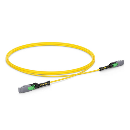 FyberOptix 1m (3ft) MMC Jumper, MMC-16 APC (Female) to MMC-16 APC (Female), 16 Fibers, Single Mode (OS2), Plenum (OFNP), 0.35dB Max, Jumper Polarity, Yellow