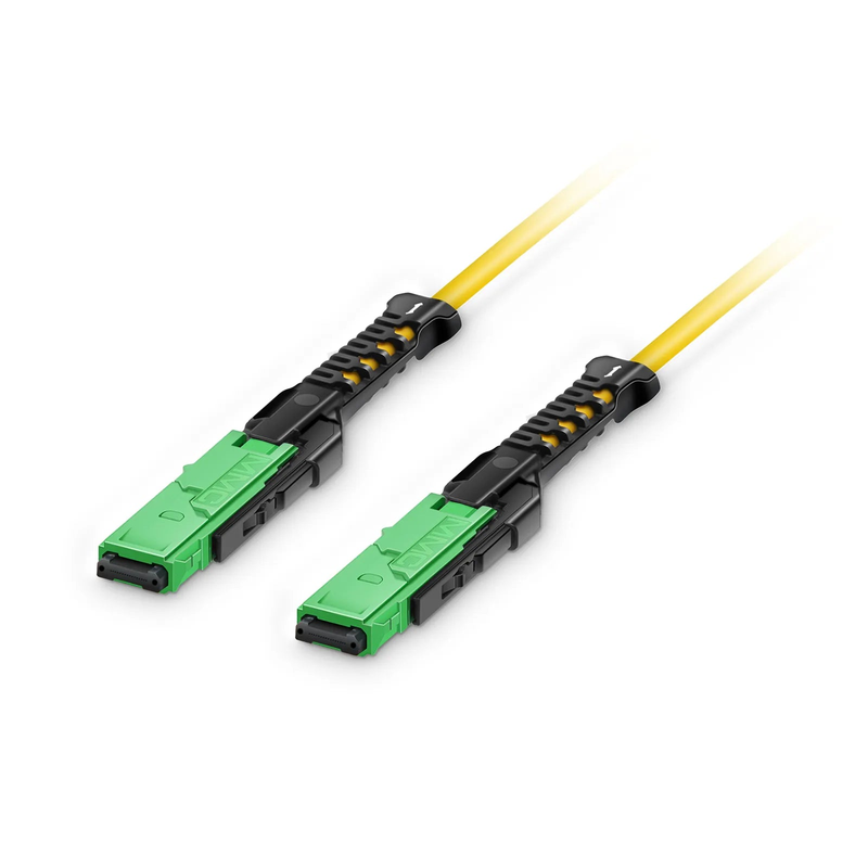 FyberOptix 1m (3ft) MMC Jumper, MMC-16 APC (Female) to MMC-16 APC (Female), 16 Fibers, Single Mode (OS2), Plenum (OFNP), 0.35dB Max, Jumper Polarity, Yellow