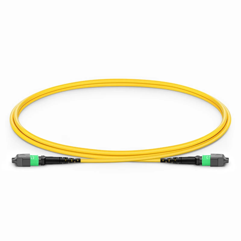 FyberOptix 1m (3ft) MTP® Jumper, MTP®-12 APC (Female) to MTP®-12 APC (Female), 12 Fibers, Single Mode (OS2), Plenum (OFNP), 0.35dB Max, Type A, Yellow