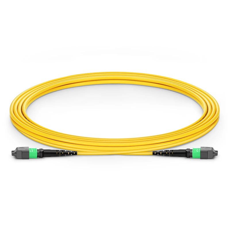 FyberOptix 3m (10ft) MTP® Jumper, MTP®-12 APC (Female) to MTP®-12 APC (Female), 12 Fibers, Single Mode (OS2), Plenum (OFNP), 0.35dB Max, Type A, Yellow