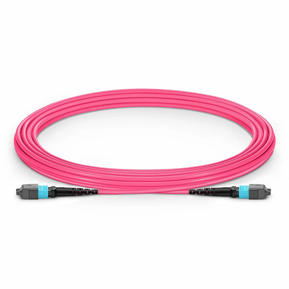 FyberOptix 5m (16ft) MTP® Jumper, MTP®-12 UPC (Female) to MTP®-12 UPC (Female), 12 Fibers, Multimode (OM4), Plenum (OFNP), 0.35dB Max, Type A, Magenta