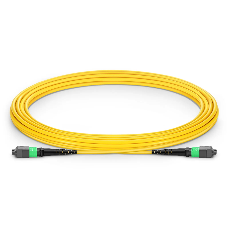 FyberOptix 5m (16ft) MTP® Jumper, MTP®-12 APC (Female) to MTP®-12 APC (Female), 12 Fibers, Single Mode (OS2), Plenum (OFNP), 0.35dB Max, Type A, Yellow