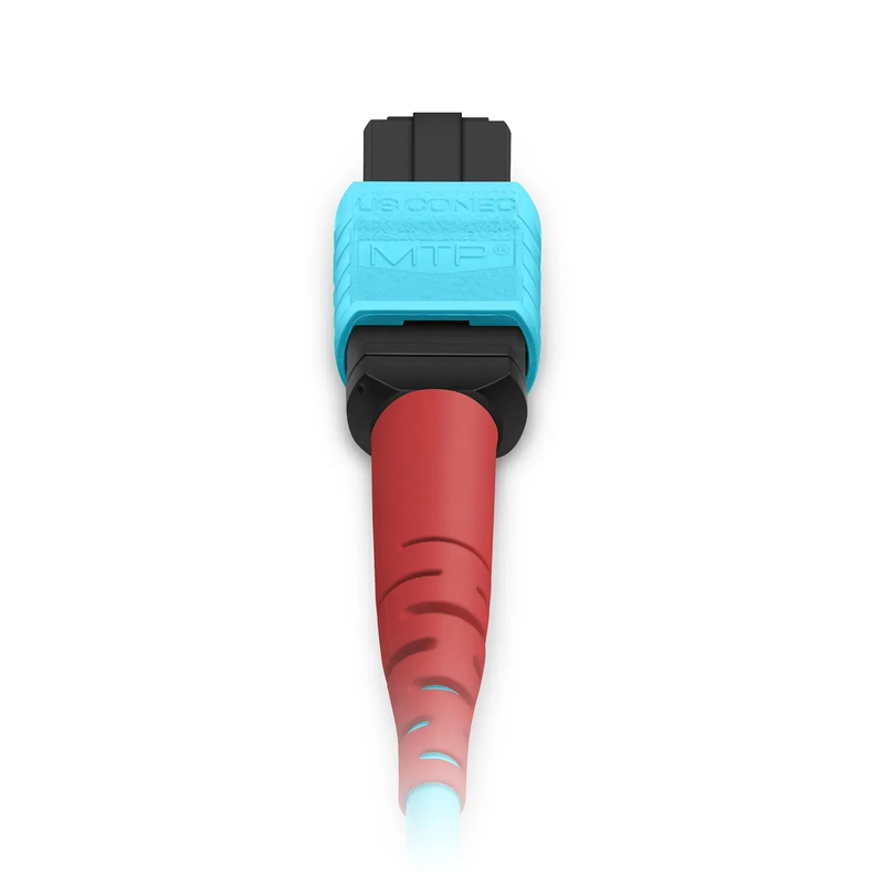 FyberOptix 15m (49ft) MTP® Jumper, MTP®-24 UPC (Female) to MTP®-24 UPC (Female), 24 Fibers, Multimode (OM3), Plenum (OFNP), 0.35dB Max, Type A, Aqua