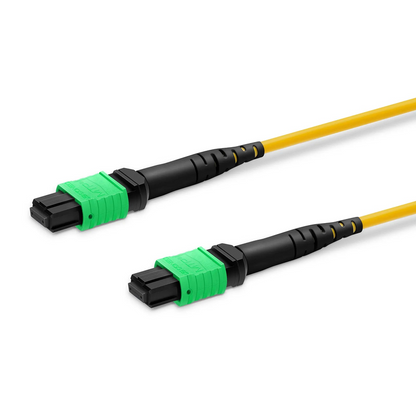 FyberOptix 1m (3ft) MTP® Jumper, MTP®-12 APC (Female) to MTP®-12 APC (Female), 12 Fibers, Single Mode (OS2), Plenum (OFNP), 0.35dB Max, Type B, Yellow