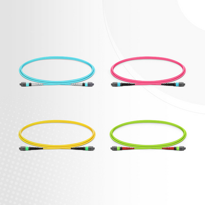 FyberOptix 1m (3ft) MTP® Jumper, MTP®-12 UPC (Female) to MTP®-12 UPC (Female), 12 Fibers, Multimode (OM5), Plenum (OFNP), 0.35dB Max, Type B, Lime Green