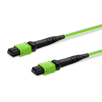 FyberOptix 1m (3ft) MTP® Jumper, MTP®-12 UPC (Female) to MTP®-12 UPC (Female), 12 Fibers, Multimode (OM5), Plenum (OFNP), 0.35dB Max, Type B, Lime Green