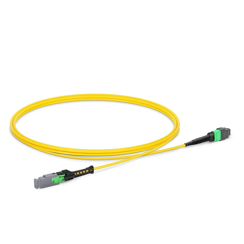 FyberOptix 1m (3ft) MMC Jumper, MMC-16 APC (Female) to MTP®-16 APC (Female), 16 Fibers, Single Mode (OS2), Plenum (OFNP), 0.35dB Max, Jumper Polarity, Yellow