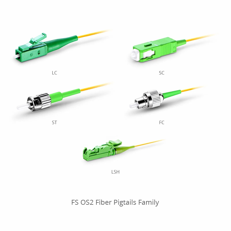 FyberOptix 1.5m (5ft) Fiber Pigtail, LC APC to Unterminated, 12 Fibers, Bunch, OS2 Single Mode, PVC (Unrated), 0.9mm, Yellow