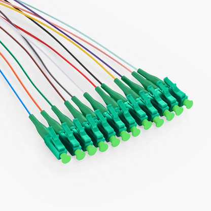FyberOptix 1.5m (5ft) Fiber Pigtail, LC APC to Unterminated, 12 Fibers, Bunch, OS2 Single Mode, PVC (Unrated), 0.9mm, Yellow