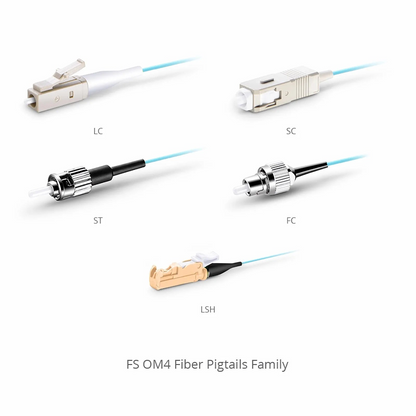 FyberOptix 1.5m (5ft) Fiber Pigtail, LC UPC to Unterminated, 12 Fibers, Bunch, OM4 Multimode, PVC (Unrated), 0.9mm, Aqua