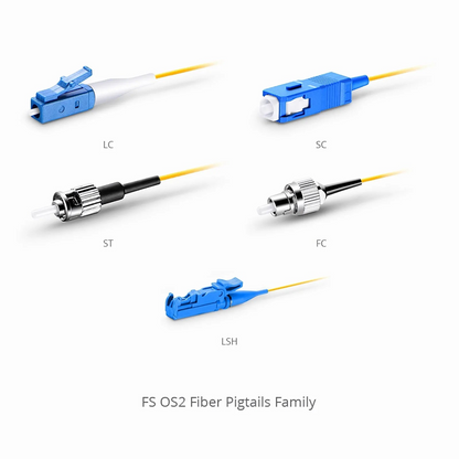 FyberOptix 1.5m (5ft) Fiber Pigtail, LC UPC to Unterminated, 12 Fibers, Bunch, OS2 Single Mode, PVC (Unrated), 0.9mm, Yellow