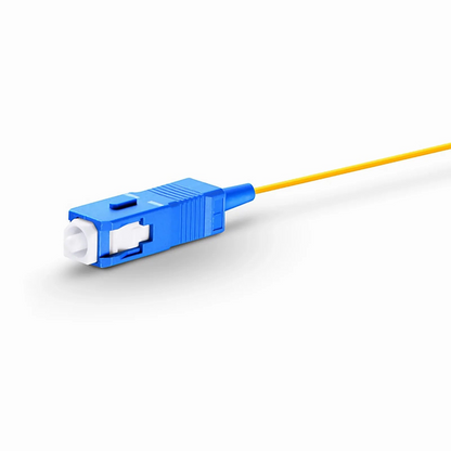 FyberOptix 1m (3ft) Fiber Pigtail, SC UPC to Unterminated, Simplex, OS2 Single Mode, PVC (Unrated), 0.9mm, Yellow