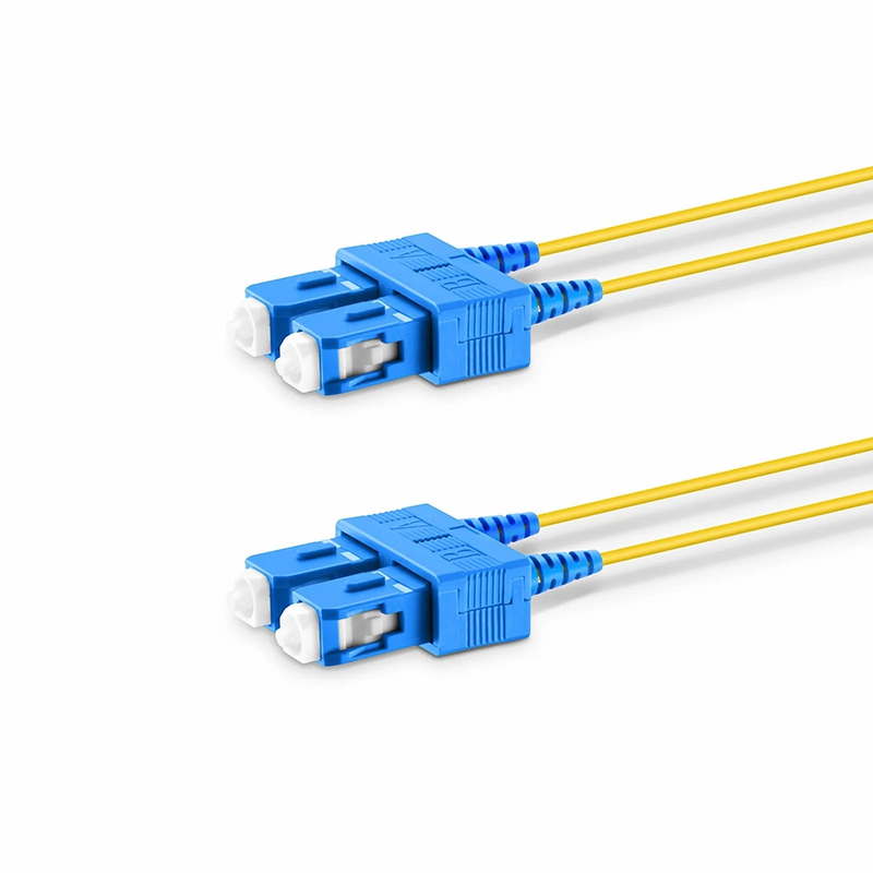 FyberOptix 5m (16ft) Fiber Patch Cable, 2 Fibers, SC UPC Duplex to SC UPC Duplex, Single Mode (OS2), Riser (OFNR), 1.2mm, Tight-Buffered, Yellow