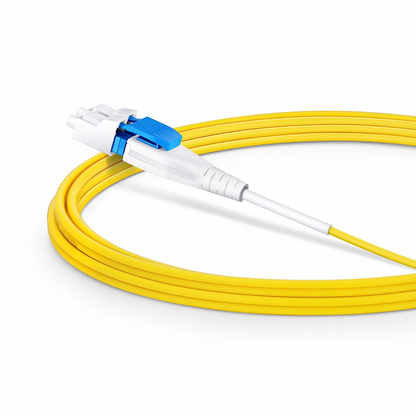 FyberOptix 3m (10ft) Fiber Patch Cable, 2 Fibers, CSA UPC Duplex to LC UPC Duplex Flat Clip Uniboot, Single Mode (OS2), Riser (OFNR), 2.0mm, Yellow, for 200/400G Network Connection