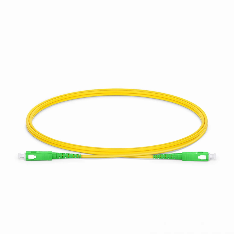 FyberOptix 1m (3ft) Fiber Patch Cable, 1 Fiber, SC APC Simplex to SC APC Simplex, Single Mode (OS2), Riser (OFNR), 2.0mm, Tight-Buffered, Yellow, 10 Pcs/Pack