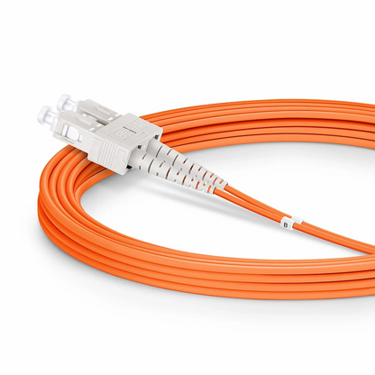 FyberOptix 3m (10ft) Fiber Patch Cable, 2 Fibers, LC UPC Duplex to SC UPC Duplex, Multimode (OM2), Riser (OFNR), 2.0mm, Tight-Buffered, Orange