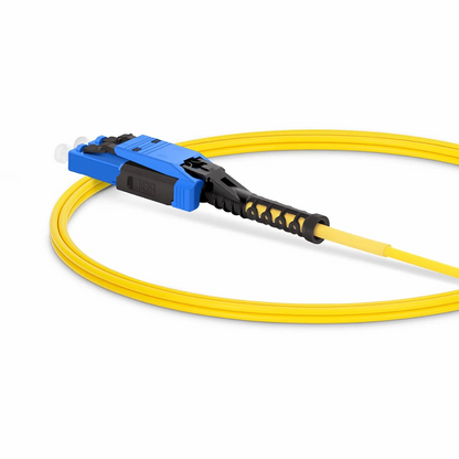 FyberOptix 1m (3ft) Fiber Patch Cable, 2 Fibers, LC UPC Duplex to LC UPC Duplex Flat Clip with Push-Pull Boot Uniboot, Single Mode (OS2), Riser (OFNR), 2.0mm, Yellow