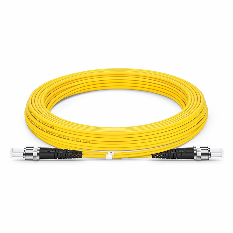 FyberOptix 5m (16ft) Fiber Patch Cable, 2 Fibers, ST UPC to ST UPC, Single Mode (OS2), Riser (OFNR), 2.0mm, Tight-Buffered, Yellow