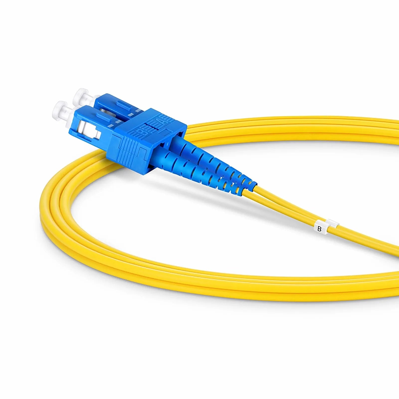 FyberOptix 1m (3ft) Fiber Patch Cable, 2 Fibers, LC UPC Duplex to SC UPC Duplex, Single Mode (OS2), Riser (OFNR), 2.0mm, Tight-Buffered, Yellow