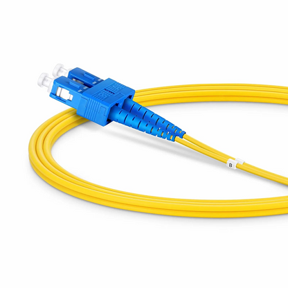 FyberOptix 1m (3ft) Fiber Patch Cable, 2 Fibers, LC UPC Duplex to SC UPC Duplex, Single Mode (OS2), Riser (OFNR), 2.0mm, Tight-Buffered, Yellow