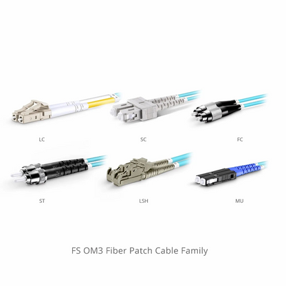 FyberOptix 15m (49ft) Fiber Patch Cable, 2 Fibers, LC UPC Duplex to SC UPC Duplex, Multimode (OM3), Riser (OFNR), 2.0mm, Tight-Buffered, Aqua