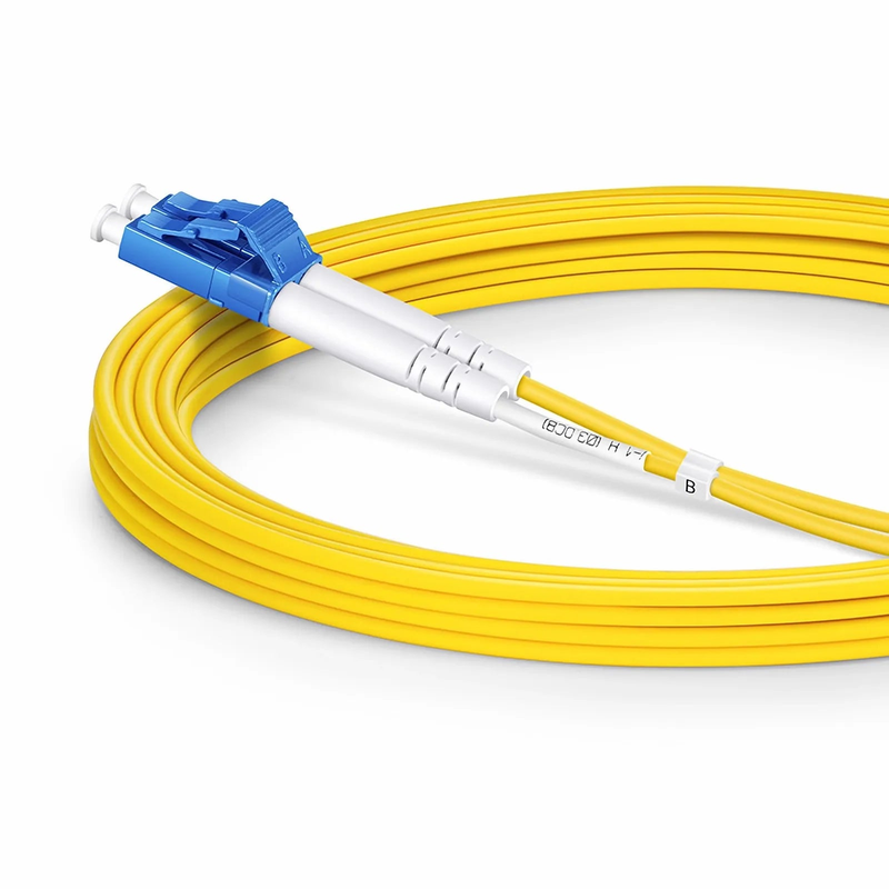 FyberOptix 3m (10ft) Fiber Patch Cable, 2 Fibers, LC UPC Duplex to LC UPC Duplex, Single Mode (OS2), LSZH, 2.0mm, Tight-Buffered, Yellow