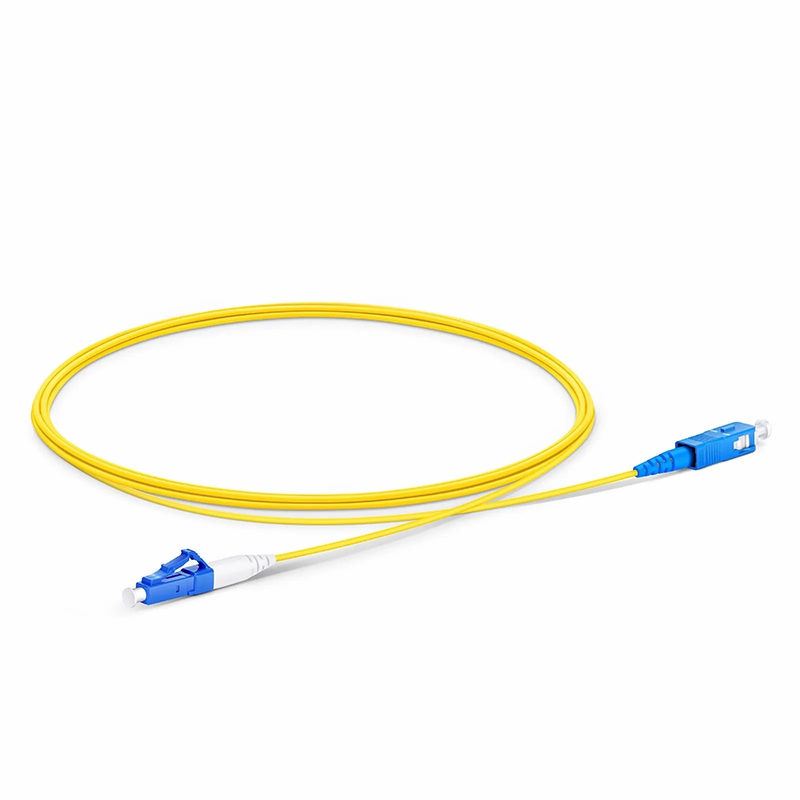 FyberOptix 2m (7ft) Fiber Patch Cable, 1 Fiber, LC UPC Simplex to SC UPC Simplex, Single Mode (OS2), Riser (OFNR), 1.2mm, Tight-Buffered, Yellow