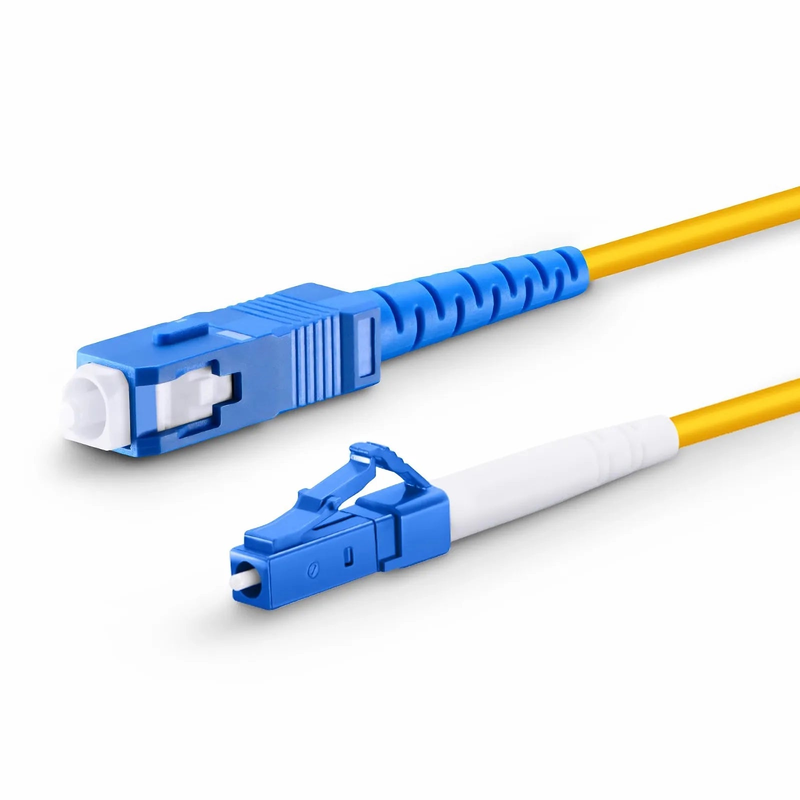 FyberOptix 3m (10ft) Fiber Patch Cable, 1 Fiber, LC UPC Simplex to SC UPC Simplex, Single Mode (OS2), Riser (OFNR), 2.0mm, Tight-Buffered, Yellow