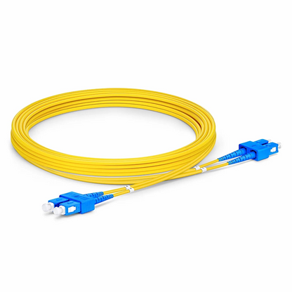 FyberOptix 3m (10ft) Fiber Patch Cable, 2 Fibers, SC UPC Duplex to SC UPC Duplex, Single Mode (OS2), LSZH, 2.0mm, Tight-Buffered, Yellow