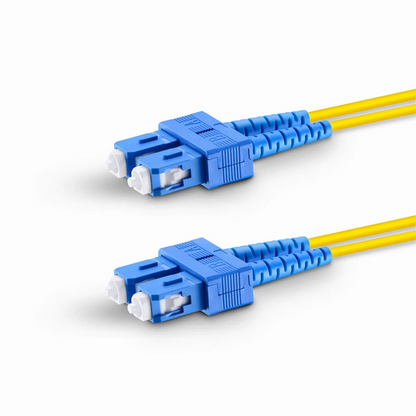 FyberOptix 3m (10ft) Fiber Patch Cable, 2 Fibers, SC UPC Duplex to SC UPC Duplex, Single Mode (OS2), LSZH, 2.0mm, Tight-Buffered, Yellow