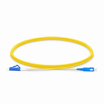 FyberOptix 3m (10ft) Fiber Patch Cable, 1 Fiber, LC UPC Simplex to SC UPC Simplex, Single Mode (OS2), Riser (OFNR), 1.2mm, Tight-Buffered, Yellow