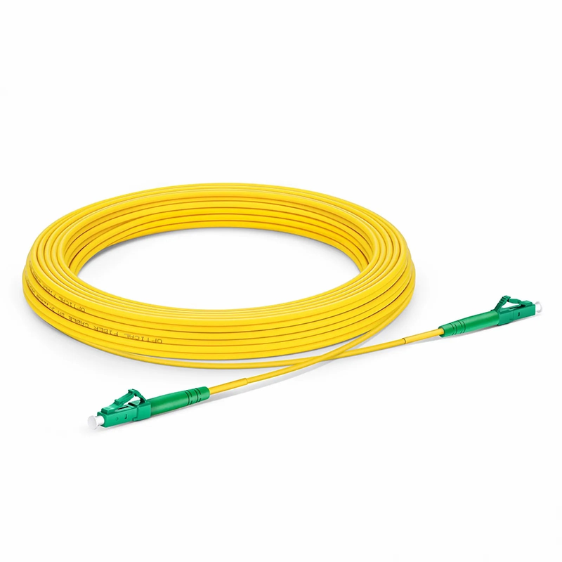 FyberOptix 10m (33ft) Fiber Patch Cable, 1 Fiber, LC APC Simplex to LC APC Simplex, Single Mode (OS2), Riser (OFNR), 2.0mm, Tight-Buffered, Yellow