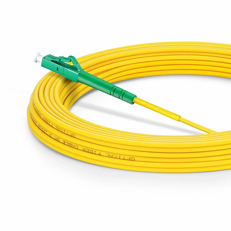 FyberOptix 10m (33ft) Fiber Patch Cable, 1 Fiber, LC APC Simplex to LC APC Simplex, Single Mode (OS2), Riser (OFNR), 2.0mm, Tight-Buffered, Yellow